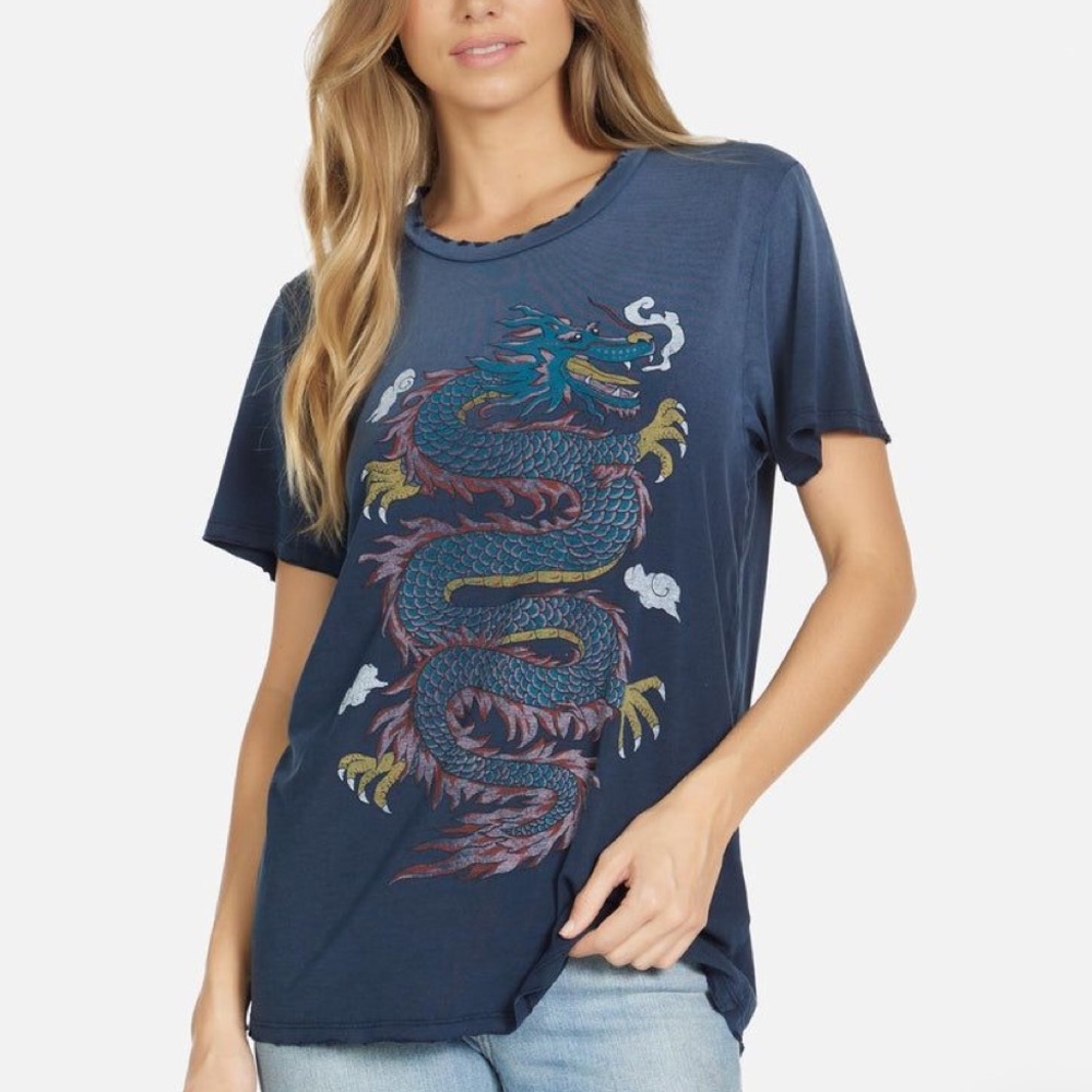 Lauren Moshi Dragon Graphic T-Shirt NWT